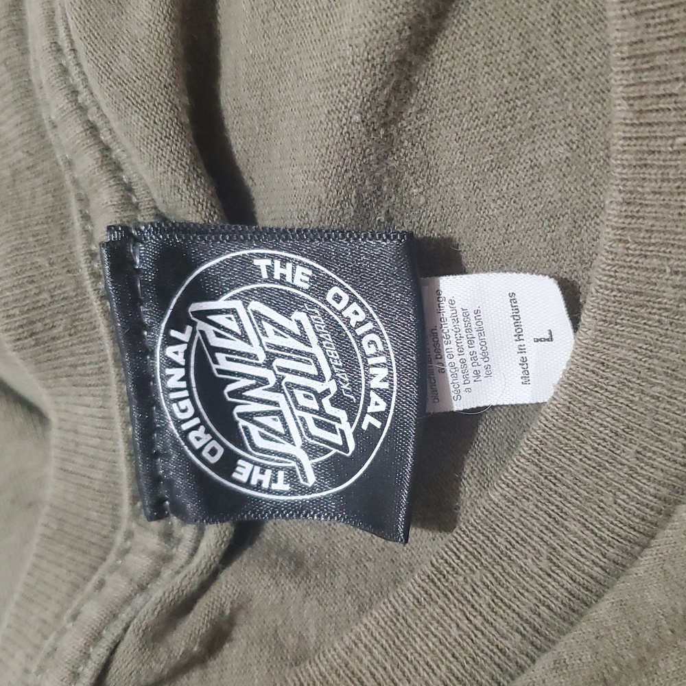 Santa Cruz Green Olive Skateboards Khaki Men's Tee L - Picture 8 of 8